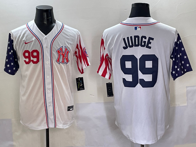Men 2025  MLB New York Yankees #99 Judge white jersey style 12